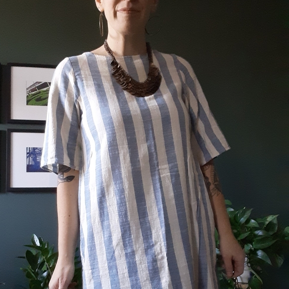 Love in Tops - Blue and White Cotton Love In Tunic